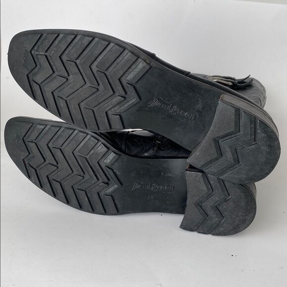 Paul Green Black Leather Heeled Tall Munchen Boots UK 7 (US 9.5) Victorian Prepp - Picture 11 of 12